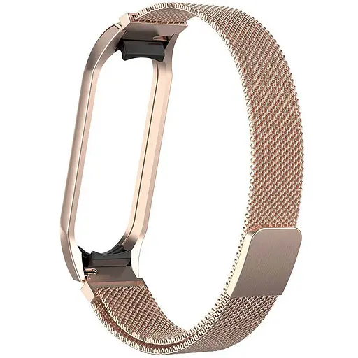 Ремешок Milanese Loop Design для Xiaomi Mi Band 7 Pink Gold