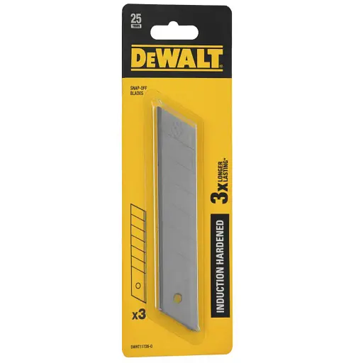 Лезвие для ножей DeWalt шириной 25 мм с отламывающимися сегментами 3 шт. (DWHT11726-0) - фото 3