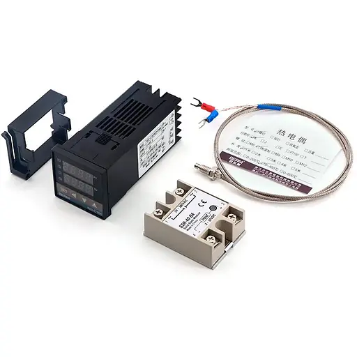 Контроллер температуры + твердотельное реле REX-C100FK07-V*AN+SSR-40DA+M6