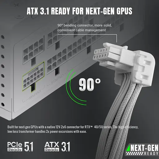 Блок питания GameMax GS 650G 650W SFX 80+ Gold White (GS 650G WH V25) - фото 11