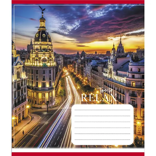 Зошит загальний "Міста в вогнях" Leader 096-630107K-2 в клітинку, 96 аркушів (959063) - фото 1