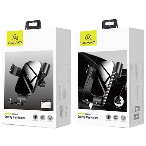 Автотримач для телефона Usams US-ZJ052 Gravity Car Holder Black - фото 2