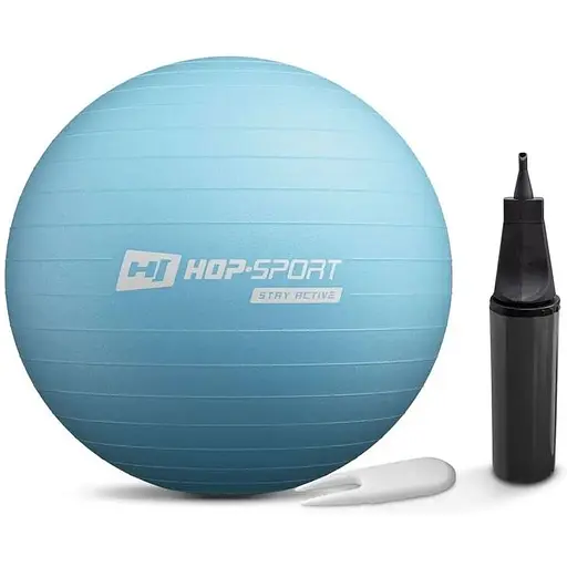 Фітбол Hop-Sport 45 см блакитний + насос - фото 1