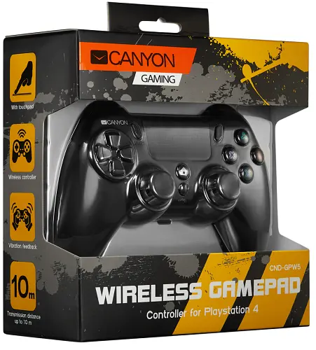 Геймпад Canyon для PlayStation 4 беспроводной с тачпадом LED подсветка двойной мотор для чувствительного отклика макросы Black (CND-GPW5) - фото 4