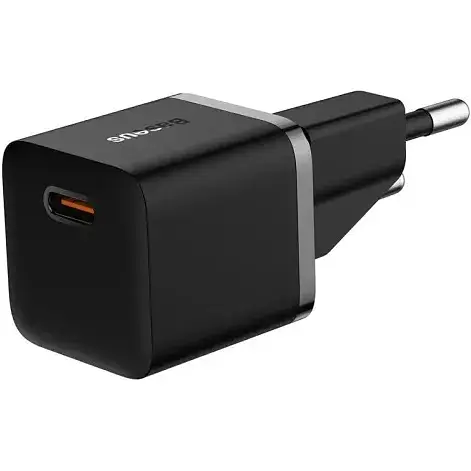Мережевий зарядний пристрій Baseus GaN5 Fast Charger(mini) 1C 20W EU чорний CCGN050101 - фото 1