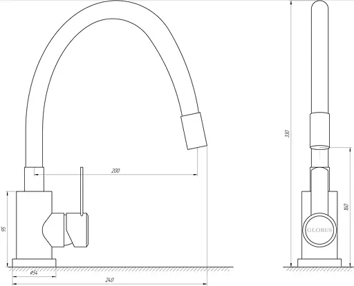 Смеситель для кухни Globus Lux Wien SUS2-203SG Графит - фото 3