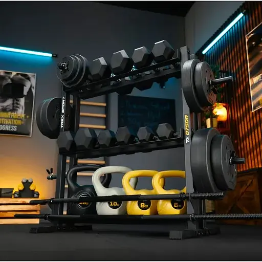 Стойка Trex Sport 3-уровневая для гантелей, грифов и гирь TX-075DR - фото 7