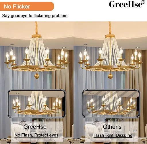 Світлодіодна лампа для свічок GreeHse E14 для люстри, світлодіодна лампа розжарювання E14 4 Вт, 2700 K Тепла біла - фото 5