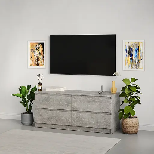 Тумба під телевізор MebelStar Нео 4Ш 120x43x53 см Бетон (MBS-1270)