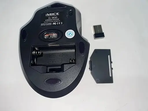 Бездротова ігрова миша мишка тиха 2000dpi iMice G-1800, чорна  - фото 3