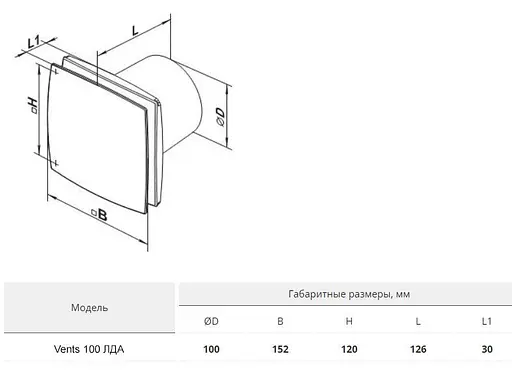 Вентилятор бытовой вытяжной Vents 100 ЛДА Алюминий матовый 30412 - фото 5