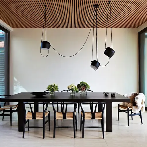 Подвесной светильник на 3 лампы Line F | Ст. MJ92/3 BK - фото 1