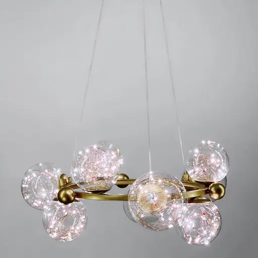 Круглий світильник на 9 плафонів у скандинавському стилі Line.F K 08/9 SGD - фото 2