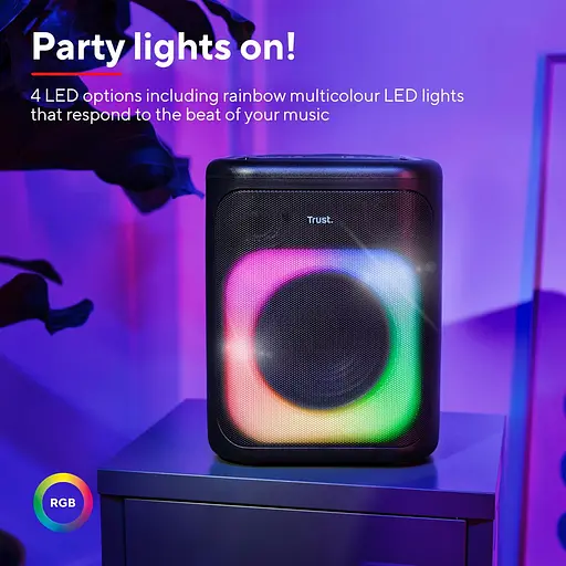 Портативна акустична система Trust Azura 50Вт, 1.0, ВТ 5.2, TWS, MP3, IPX4, RGB, Чорний - фото 8