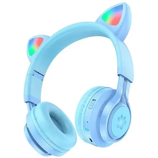 Бездротові навушники з мікрофоном Hoco W39 Bluetooth 5.3 AUX 10H RGB Blue (1966352993)