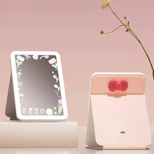 Зеркало для макияжа настольное с подсветкой Doco FMO01 Travel Flip Version белое - фото 8