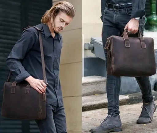 Кожаная мужская сумка Vintage 44х30х8 см sum0014989 - фото 7