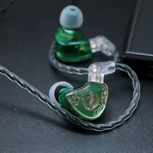 Вакуумные наушники Tangzu Wan'er Jade Green с динамическим излучателем зелени. - фото 3