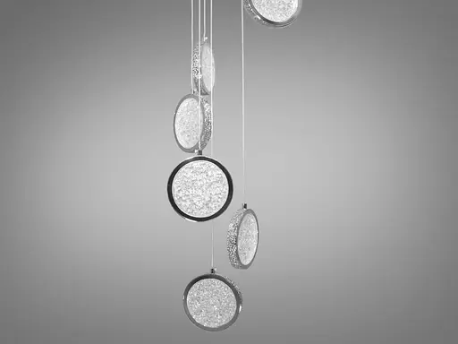 Каскадна світлодіодна люстра для холу потужнстю 66W, колір хром - фото 3