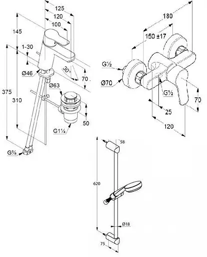 Набор смесителей для душа Kludi Pure&Easy 378450565 - фото 2