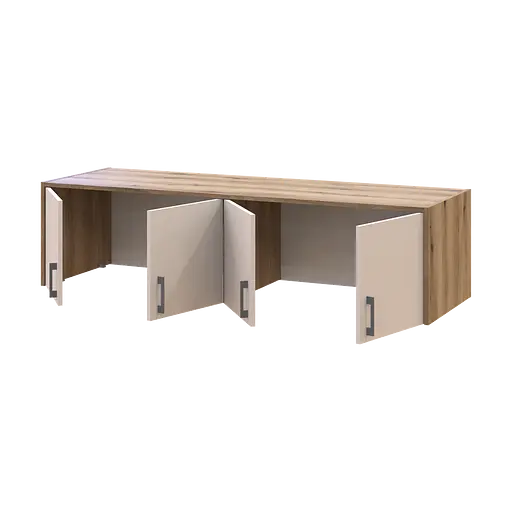 Антресоль Doros Ронді Дуб Артізан/Кашемір 4 ДСП 160х52х41 (80737833) - фото 2