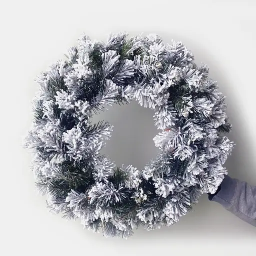 Вінок хвойний різдвяний Hvoya Classic засніжений 50 см - фото 2