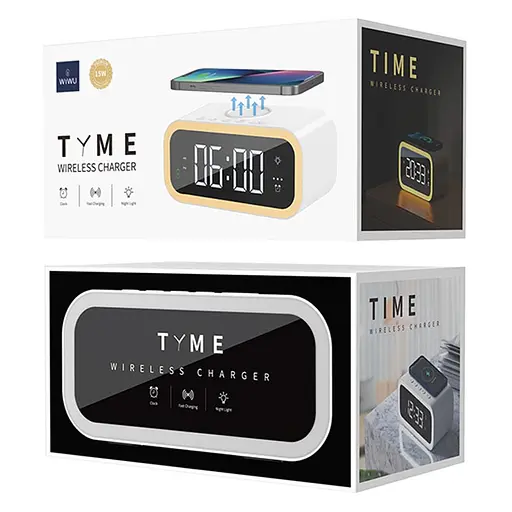 БЗП WIWU Wi-W015 2 in 1 Time Wireless Charger White - фото 6