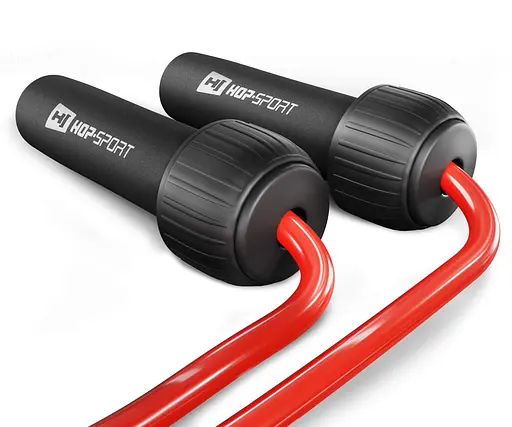 Скакалка Hop-Sport з обтяжувачем HS-F050JR червона - фото 3