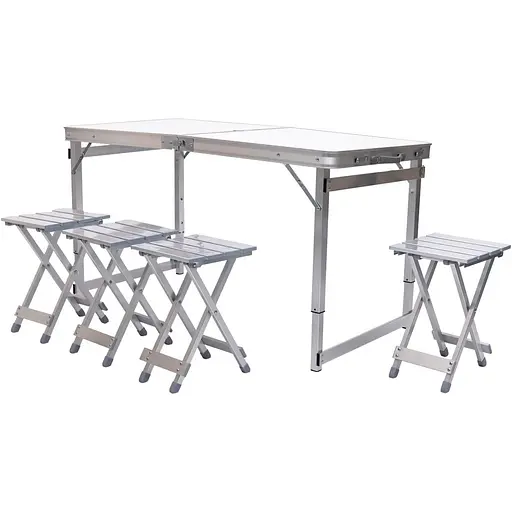 Набір меблів для пікніка Lugi посилений стіл та 4 стільці 120х60х75/65/55 см білий JY-12061W - фото 2