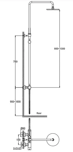 Душевая система Kohlman Axel graphite QW276AG, Графит - фото 5