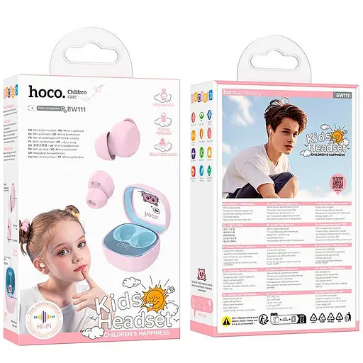Навушники Hoco Friendly true wireless children BT headset EW111 BT5.4, 30/250mAh, 4h - фото 2