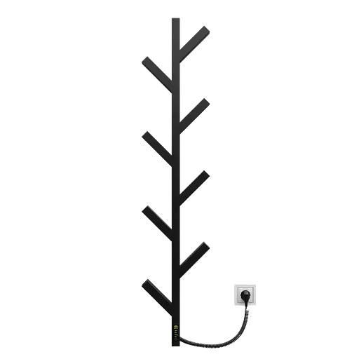 Электрический полотенцесушитель Kosser Цедро 1200x255 ERL тайм. черный РЦ01ERL, Черный матовый, нижнее - фото 1