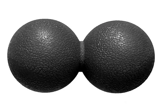 Массажный мячик EasyFit TPR двойной 12х6 см черный (EF-2175-B) - фото 1
