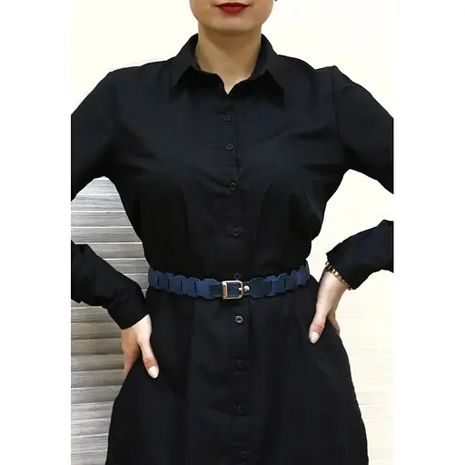 Женский кожаный бохо-ремень BlankNot Crazy Horse синий  - фото 3