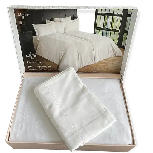 Постільна білизна Mirabella White Сатин Преміум Maison D'or pbe0050987 - фото 2