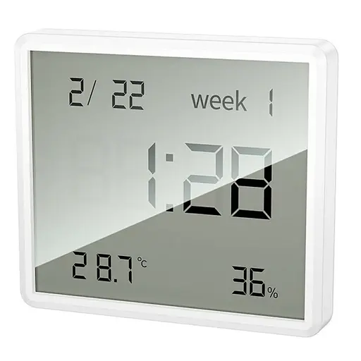 Электронный термогигрометр + часы Hoco HX41 5in1 Indoor White - фото 2