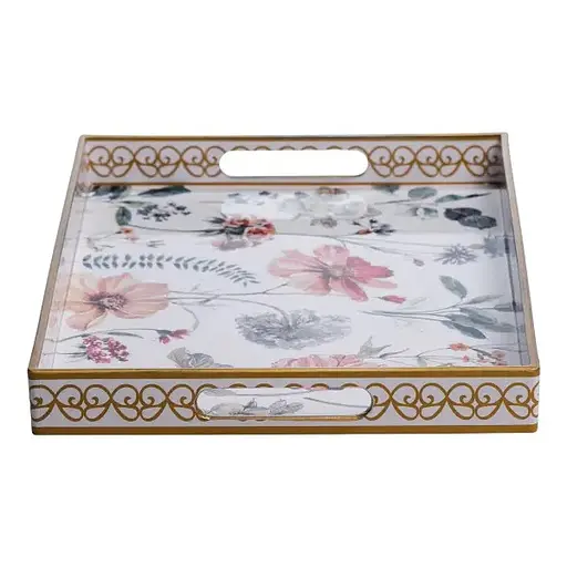 Набір підносів Yiwu HP-HK-19 Flowers декоративні пластикові 2 шт. - фото 5