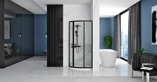 Душевая кабина Rea Look black 80x80 REA -K7902, Черный матовый, Универсальная - фото 3