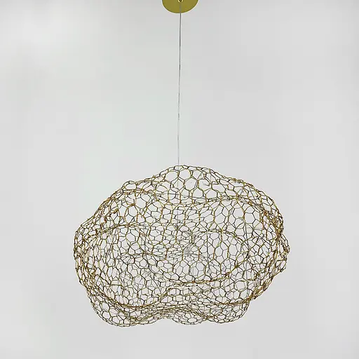 Дизайнерская декоративная золотая люстра-облачко Line.F Длина 60 см - фото 3