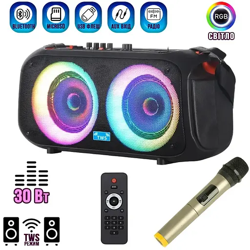 Беспроводная караоке колонка NDR-Q68 Bluetooth с микрофоном - фото 2