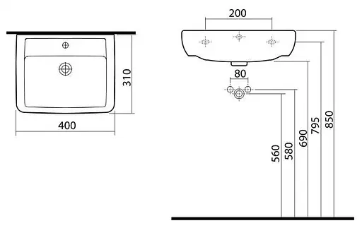 Умивальник Kolo Rekord меблевий 40x31 K91942000 - фото 4