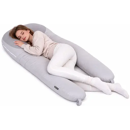 Подушка Sonex U-Body для беременных и отдыха П-образная антиаллергенная 135x68x25 серая (SO102577) - фото 1