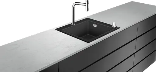 Кухонная мойка Hansgrohe Сombi C51-F450-06 560x510 Select со смесителем хром 43217000, Черный - фото 2