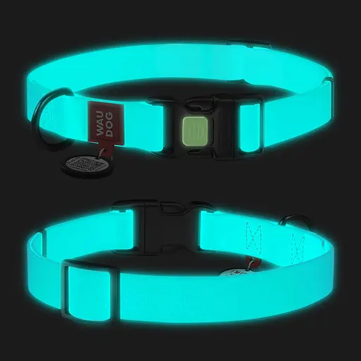 Нашийник для собак водостійкий Waudog Waterproof з QR-паспортом світонакоплювальний пластикова пряжка-фастекс Ш 20 мм Дов - фото 4