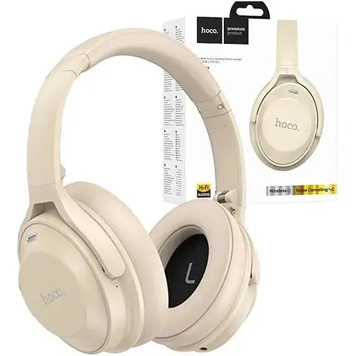 Навушники Hoco W37 Sound Active Noise Reduction BT headset | BT5.3, AUX, 33h | gold