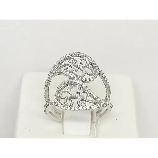 Серебряное кольцо Агни Объятие с фианитами. 1136/1Р-CZ 17 - фото 4