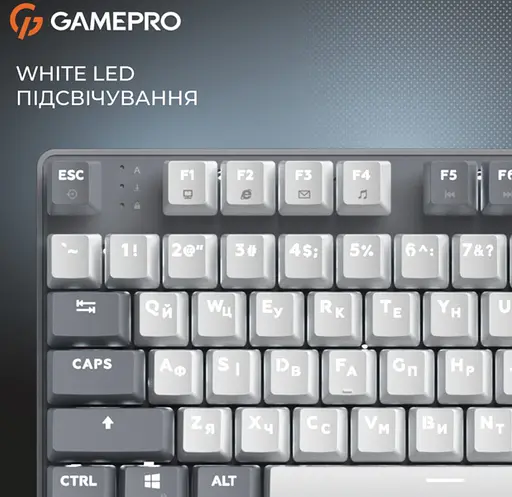 Клавіатура ігрова механічна GamePro MK-110-G USB Hot-Swap Outemu Red Switch Gray-White - фото 11