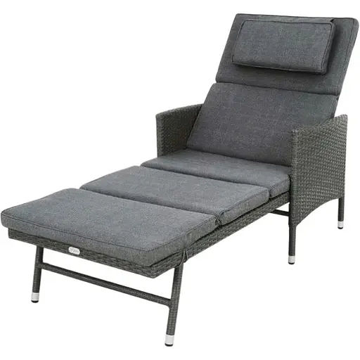 Садовый шезлонг Di Volio Breso из серого ротанга