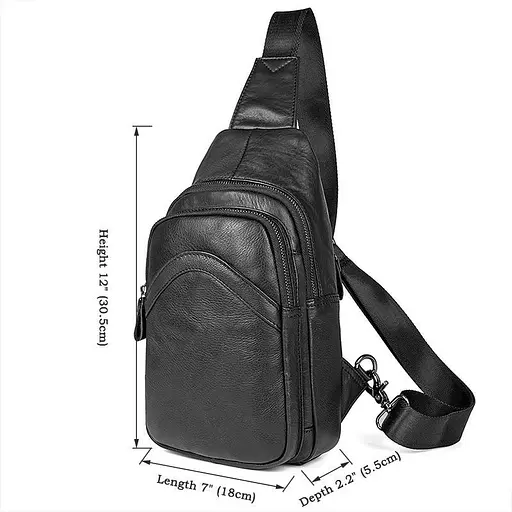 Кожаная сумка-слинг John McDee 30.5х18х5.5 см sum0025580 - фото 9