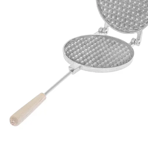 Форма алюминиевая круглая для выпечки толстых бельгийских венских вафлей (вафельница) со съемными ручками, RS Серый 87097 - фото 8